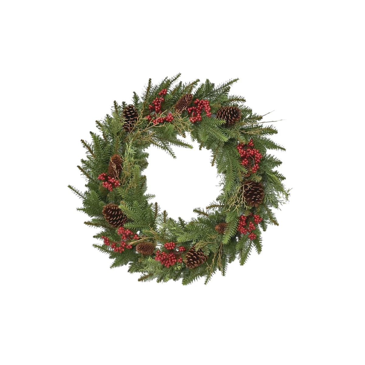 Artisan Mt. Whitney 30 In. 50-Bulb Warm White LED Prelit Wreath Durable