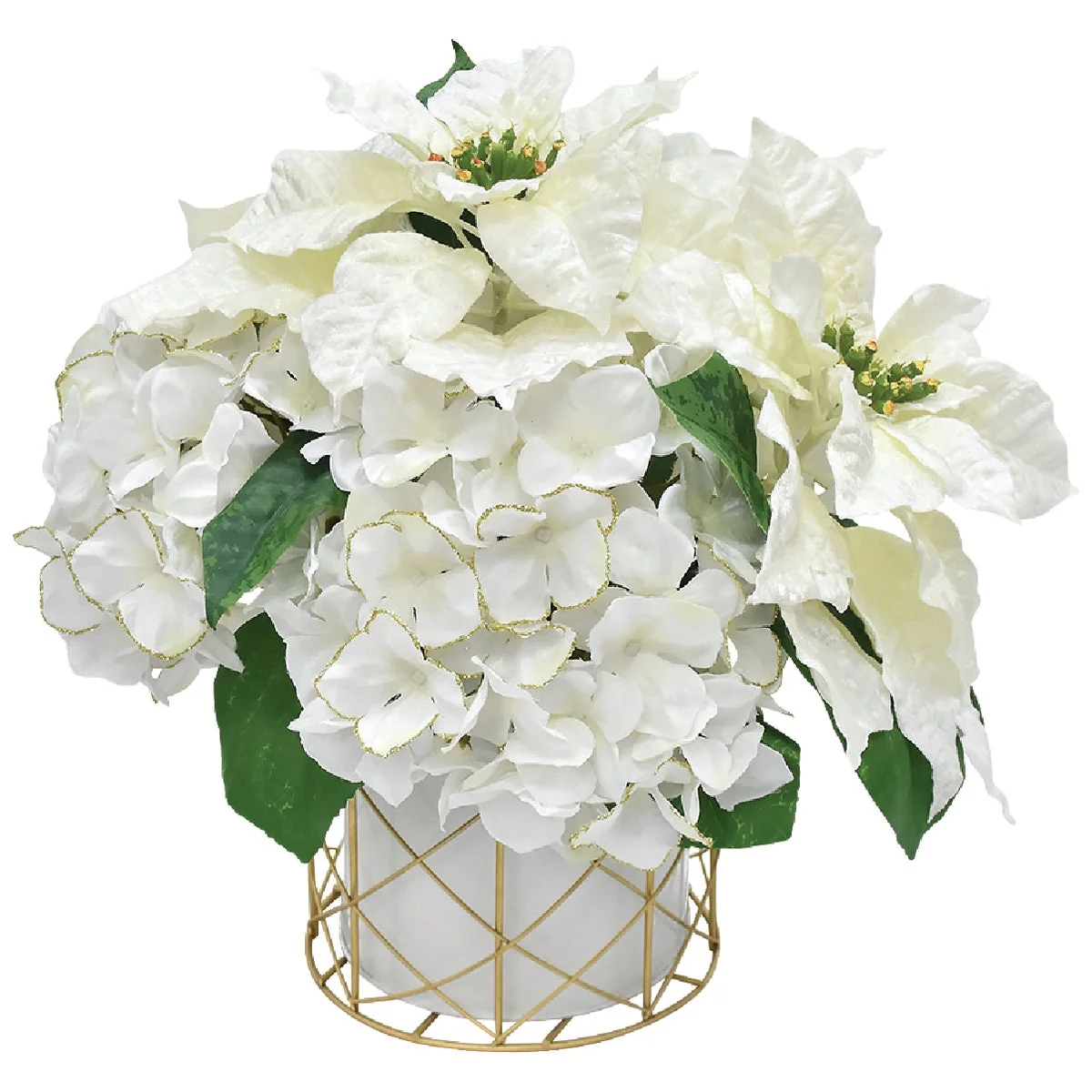 Responsible 13 In. Winter White Poinsettia Durable