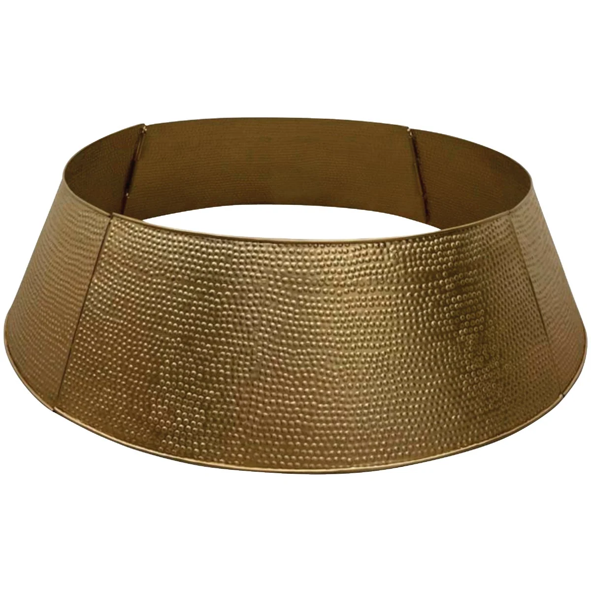 Authentic 44 In. Dia. Gold Hammered Metal Christmas Tree Collar Expertly Made