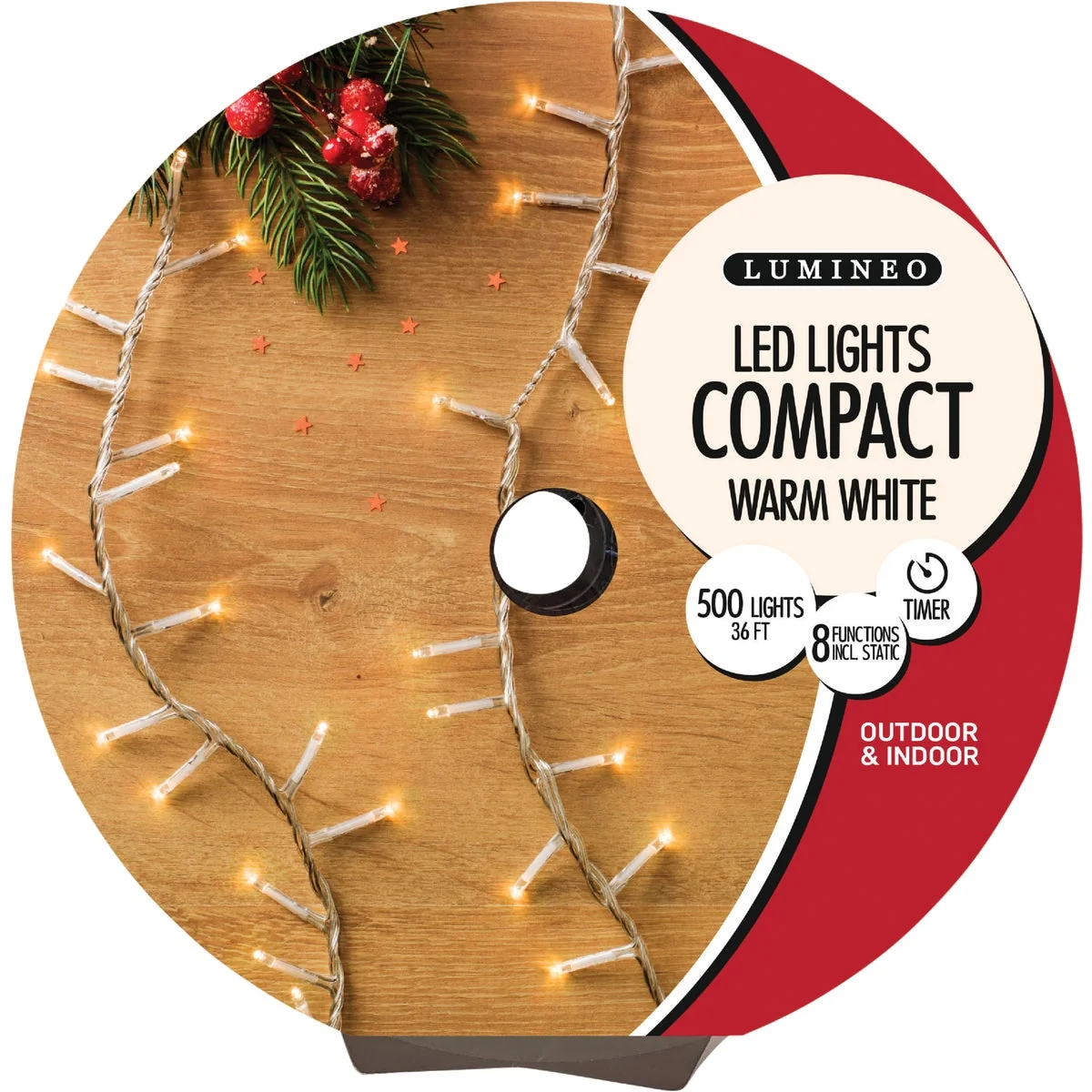 Practical Lumineo Warm White 500-Bulb LED Compact Light Set with Transparent Wire Selected