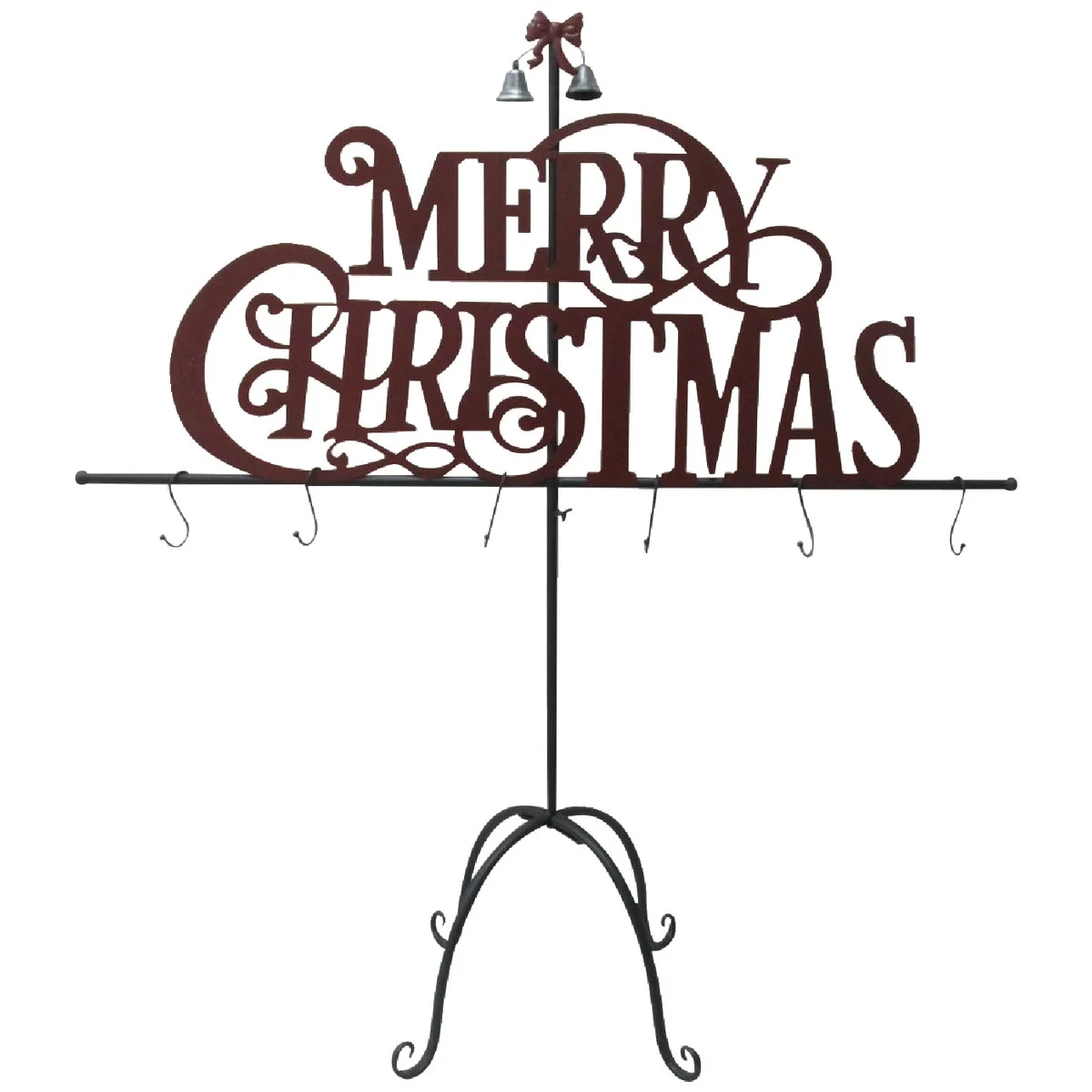 First-Class 6-Stocking Metal -Standing Merry Christmas Stocking Holder Exclusive