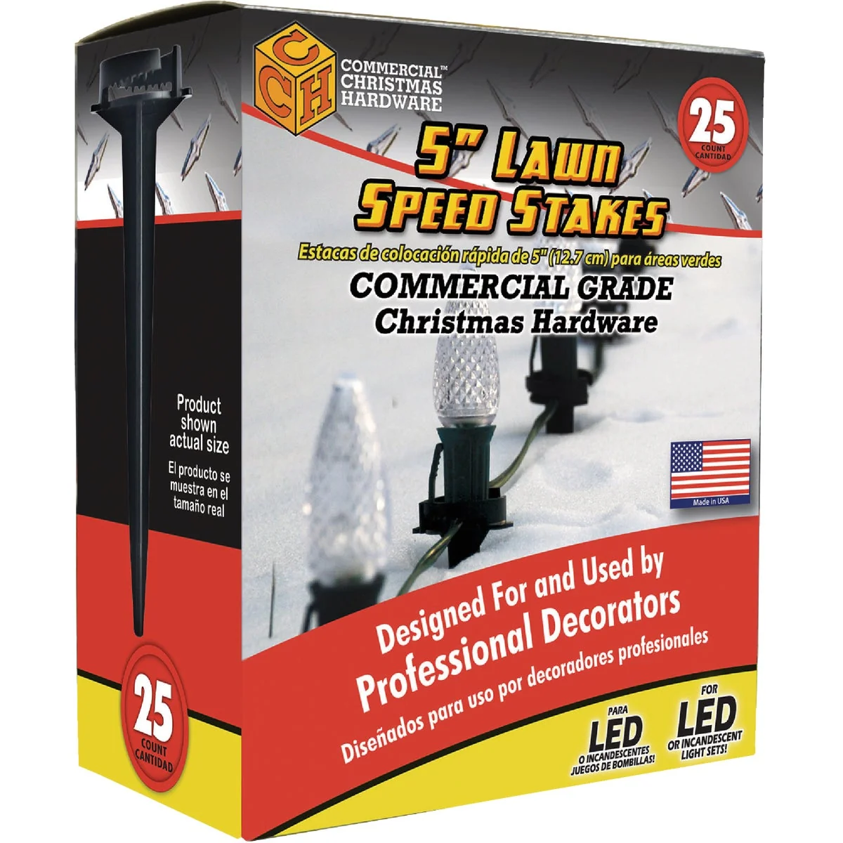 High-End Commercial Christmas Hardware 5 In. Lawn Speed Stakes 25-Pack Official