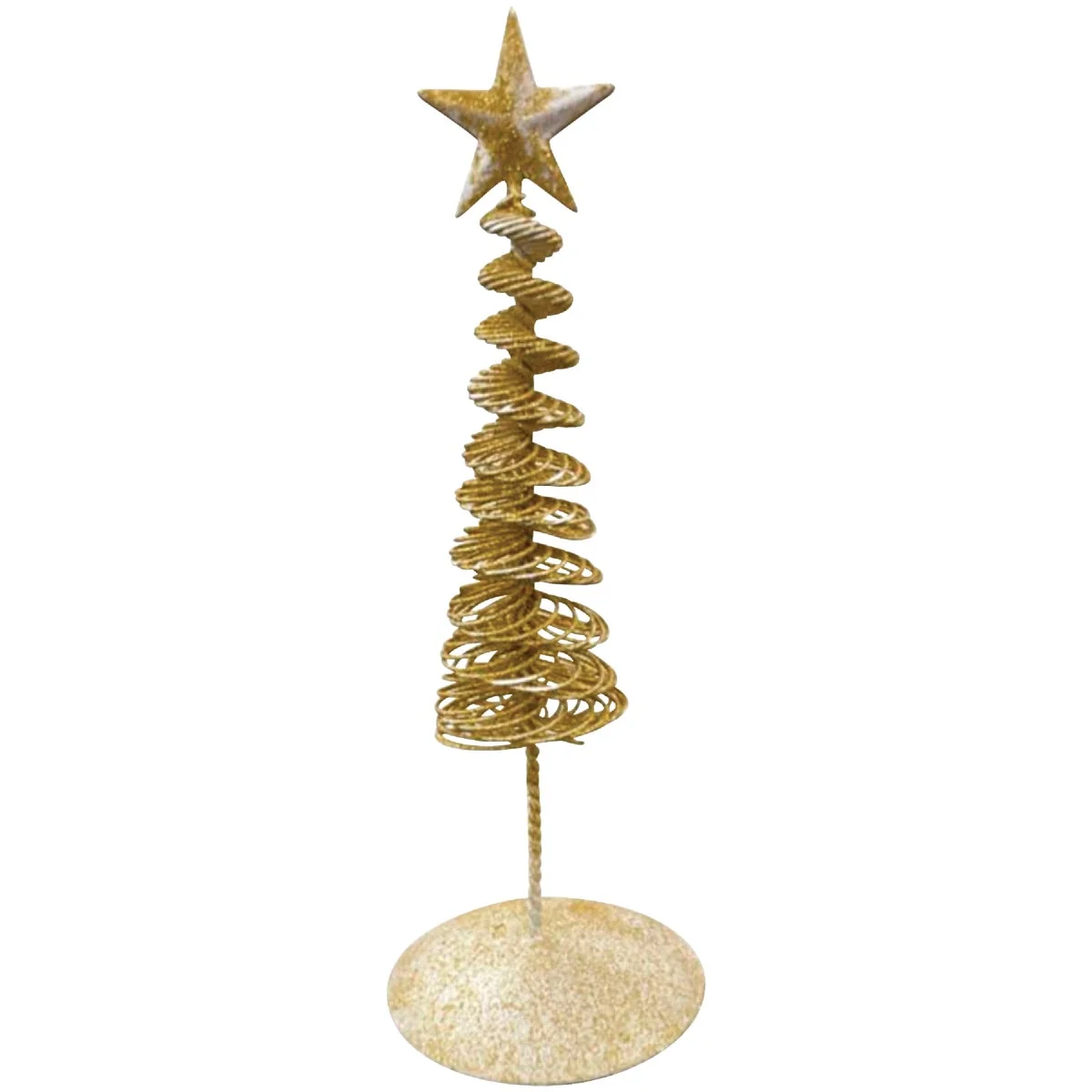 Authentic 9 In. Champagne Gold Spiral Wire Christmas Tree Elegant