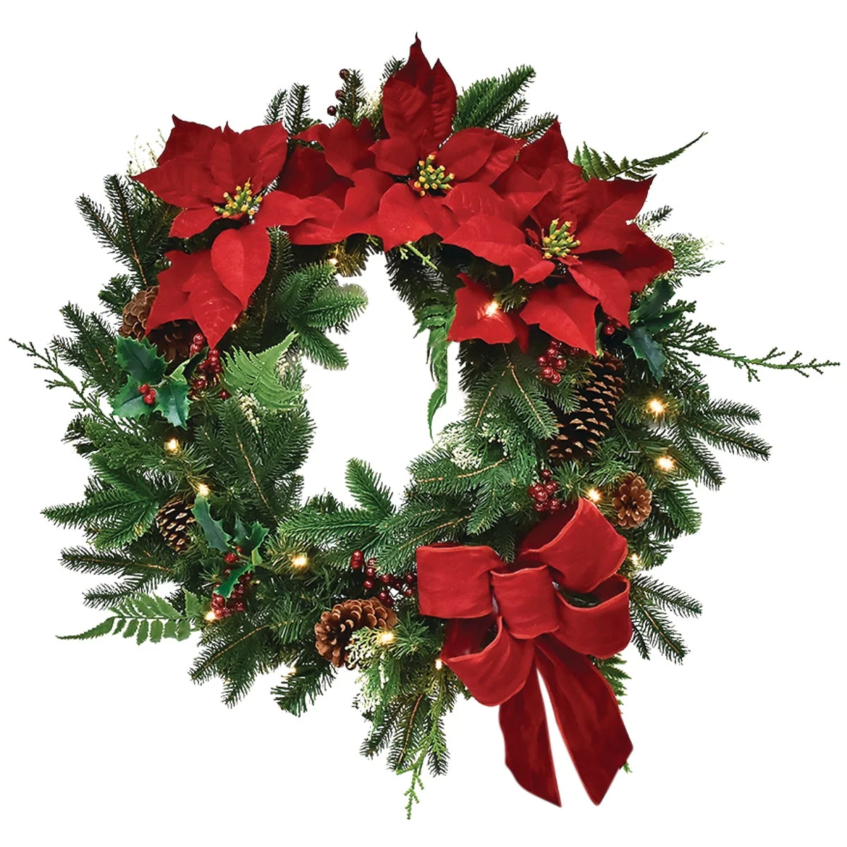 Artisan Georgian Manor 24 In. 35-Bulb Warm White LED Prelit Wreath Innovative