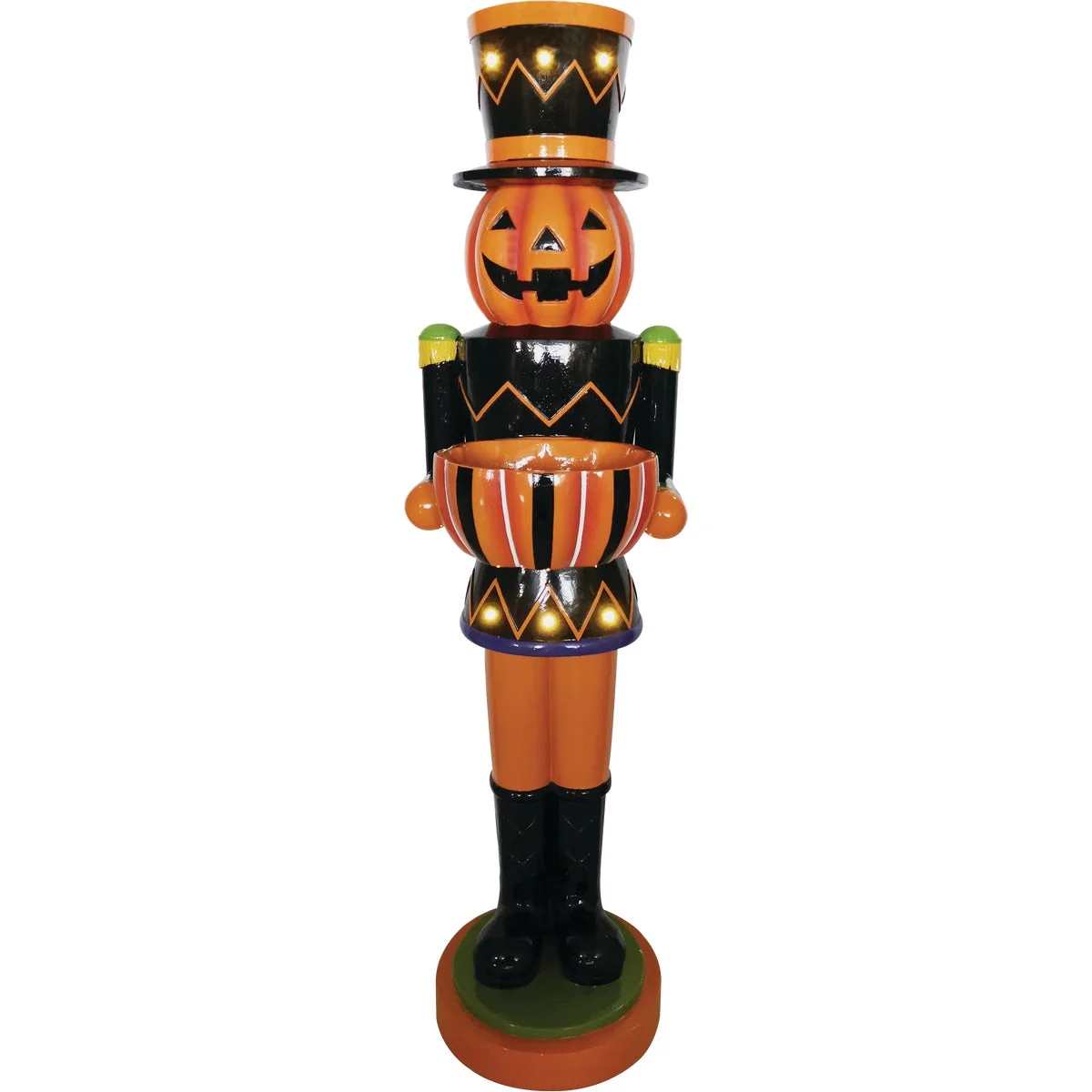 Pure 48 In. H. LED Lighted Magnesium Oxide Jack-O-Lantern Halloween Nutcracker Minimalist