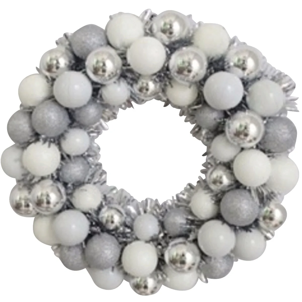 Proven Youngcraft 16 In. Silver White Shatterproof Ornament Wreath Quality