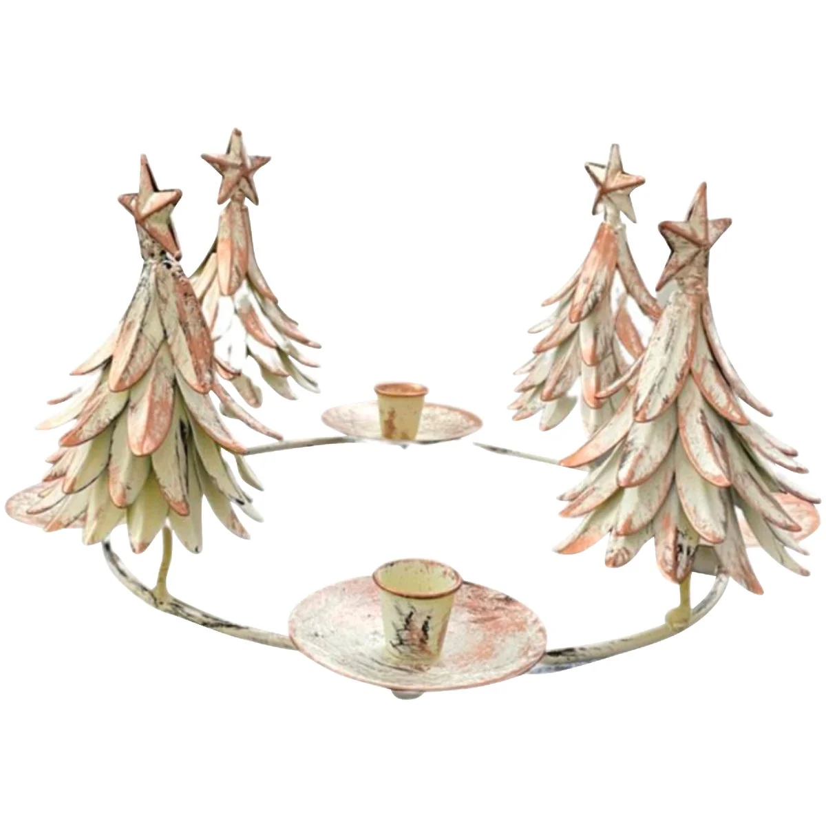 User-Friendly Metal Christmas Tree Candle Taper Holder Antique Responsible