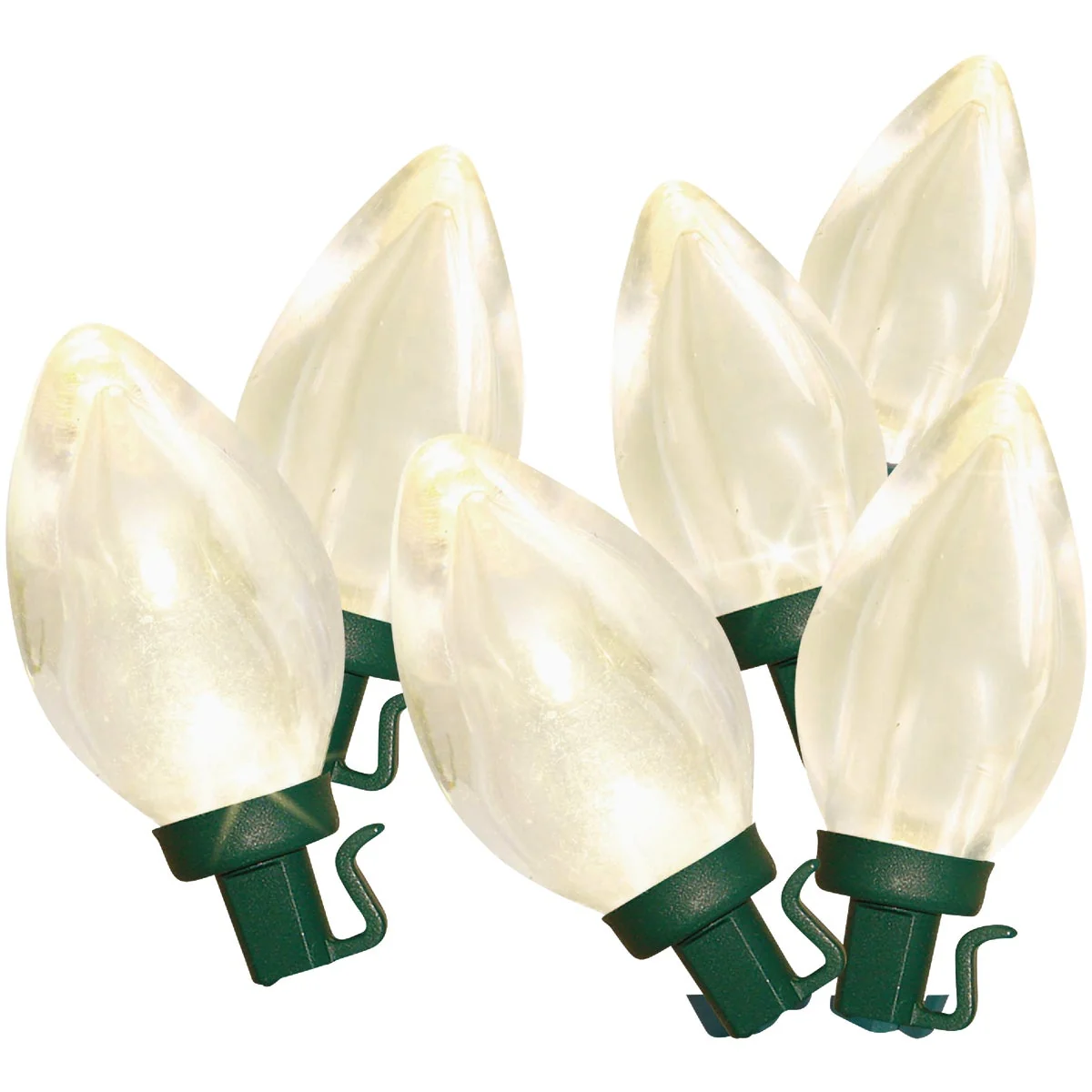 Sophisticated Super Bright Warm White 25-Bulb C7 LED String Light Set with Green Wire Verified