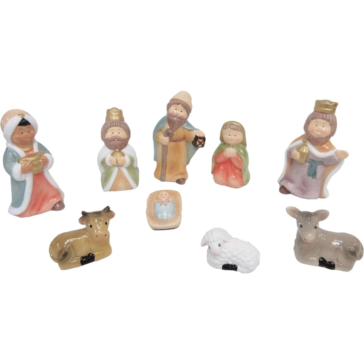 Fashionable Ceramic Children’s 1st Nativity Set 9-Piece Functional