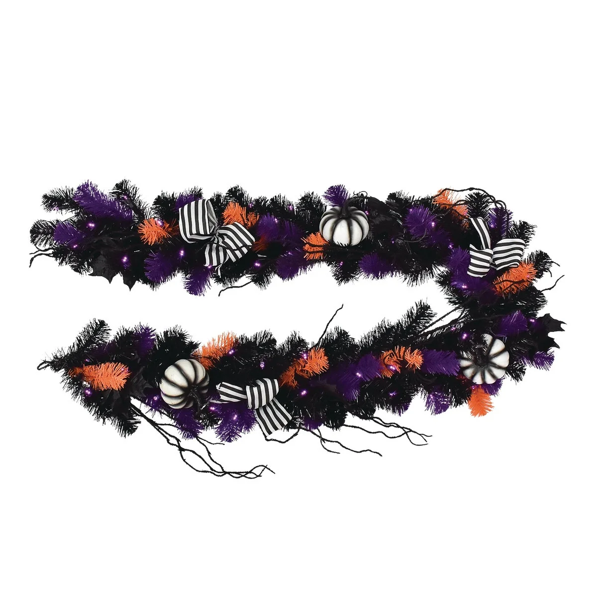 Innovative Tabitha Halloween 6 Ft. Prelit LED Pine Garland Carefully Designed