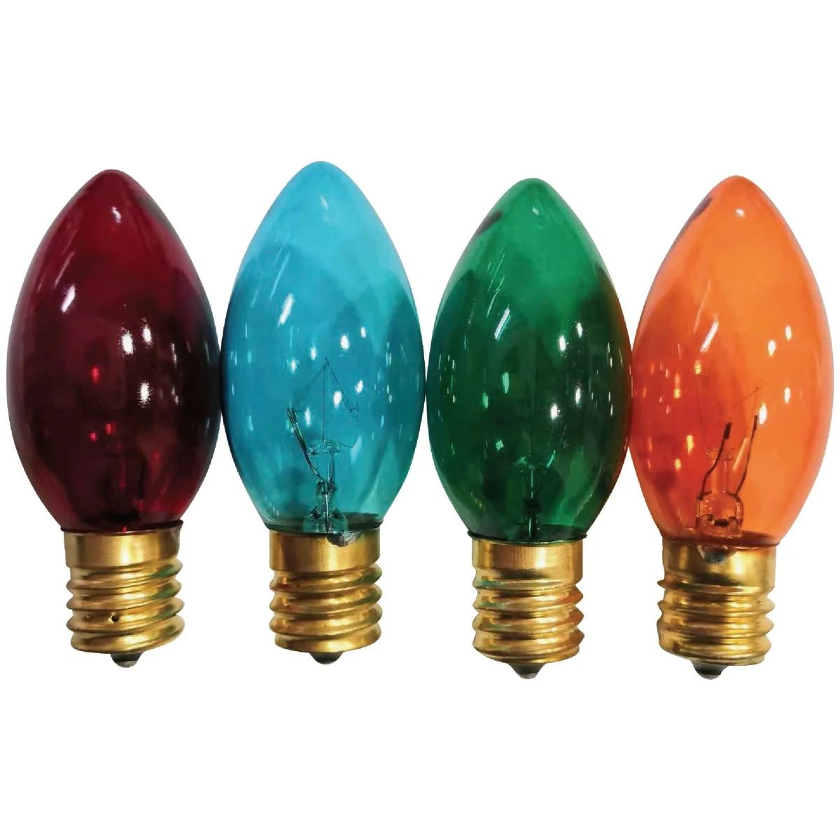 Fine Crafted C9 Multi-Color Transparent 120V Light Bulb 4-Pack Luxury