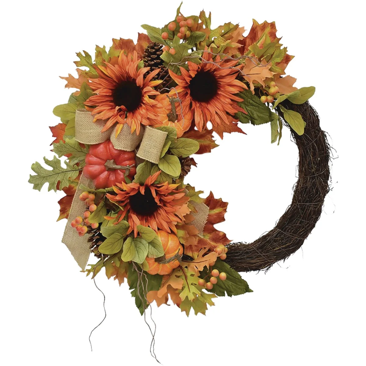 Modern Aubrey 24 In. Artificial Harvest Wreath Dependable