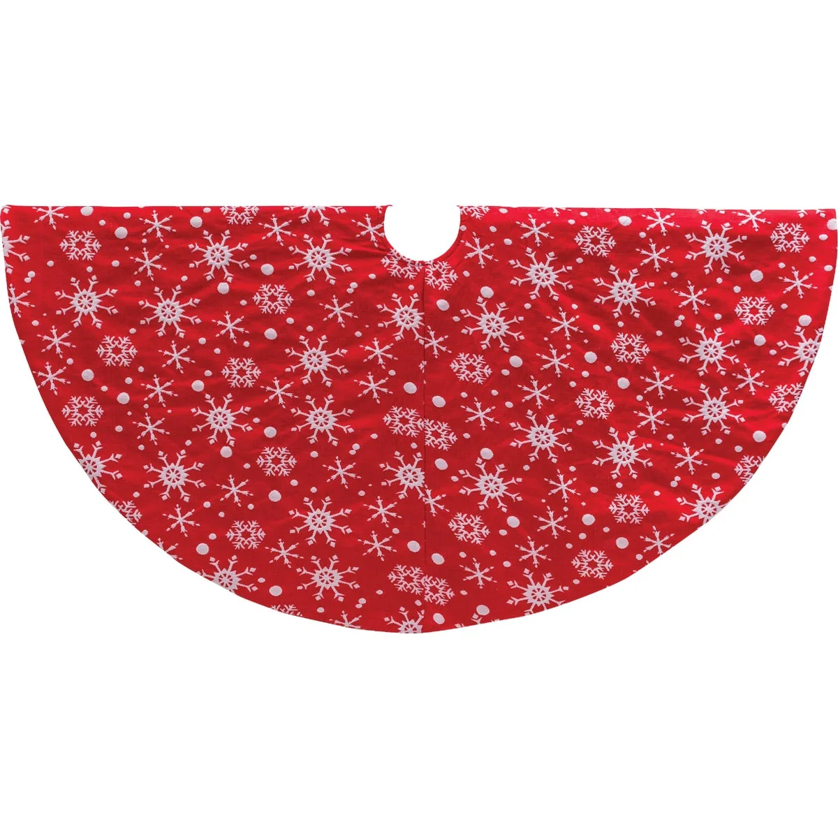 Traditional Mission Gallery 48 In. Red Polyester Snowflake Christmas Tree Skirt Professional