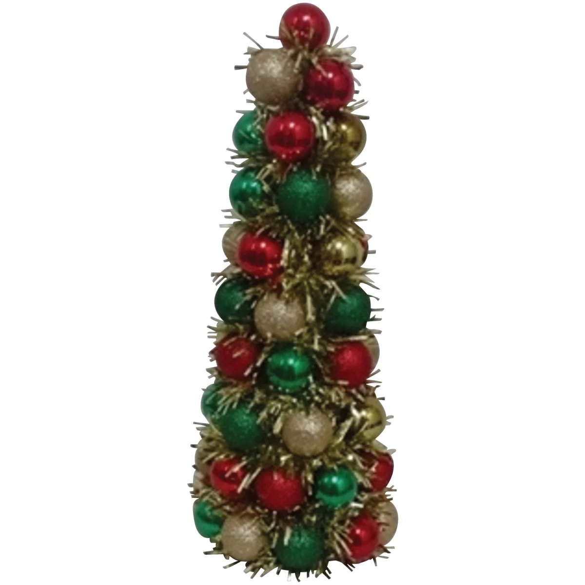 Certified Youngcraft 17 In. Red Green Gold Shatterproof Cone Specialty Tree Crafted