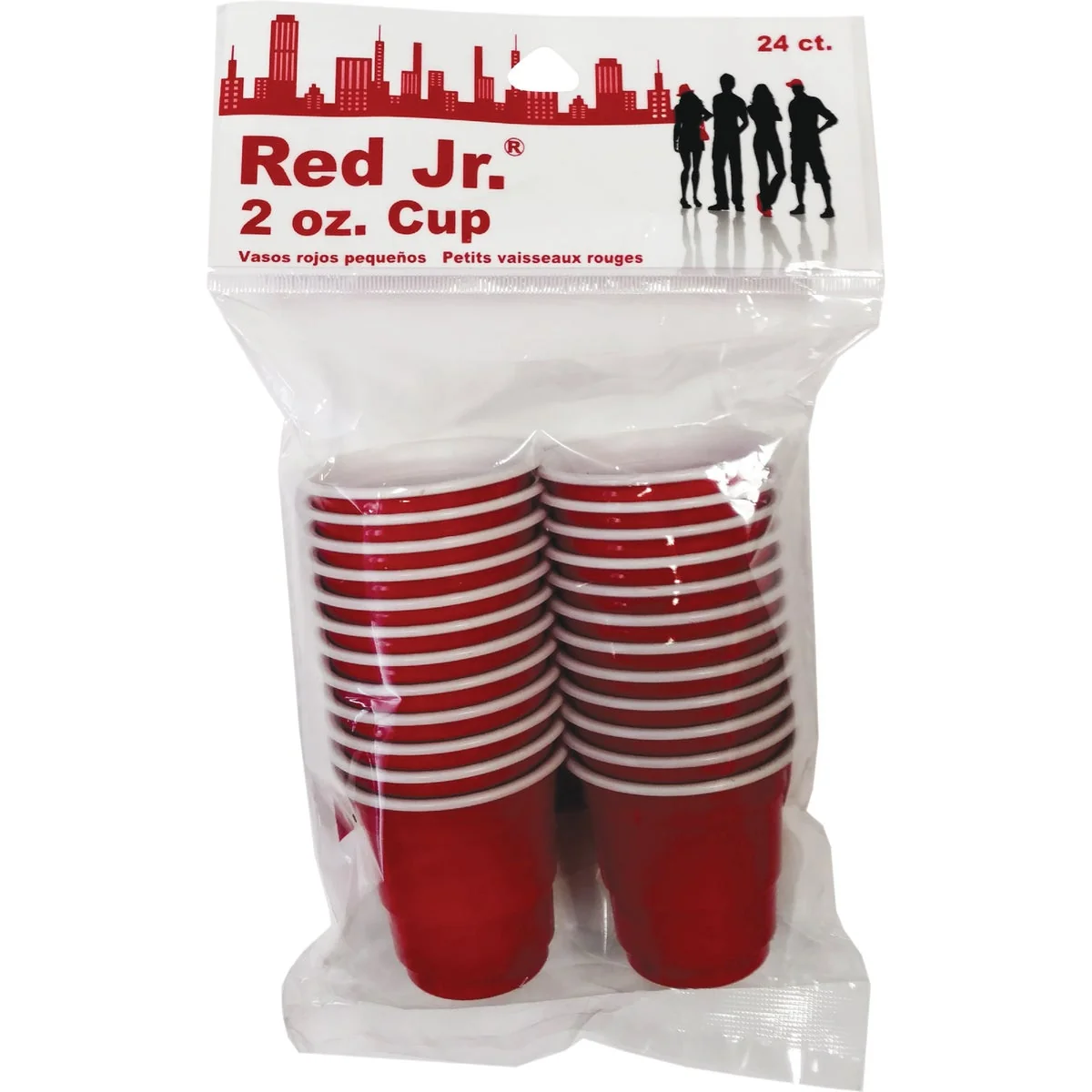 Enhanced Red Jr. 2 Oz. Red Plastic Cups 24-Pack Classic