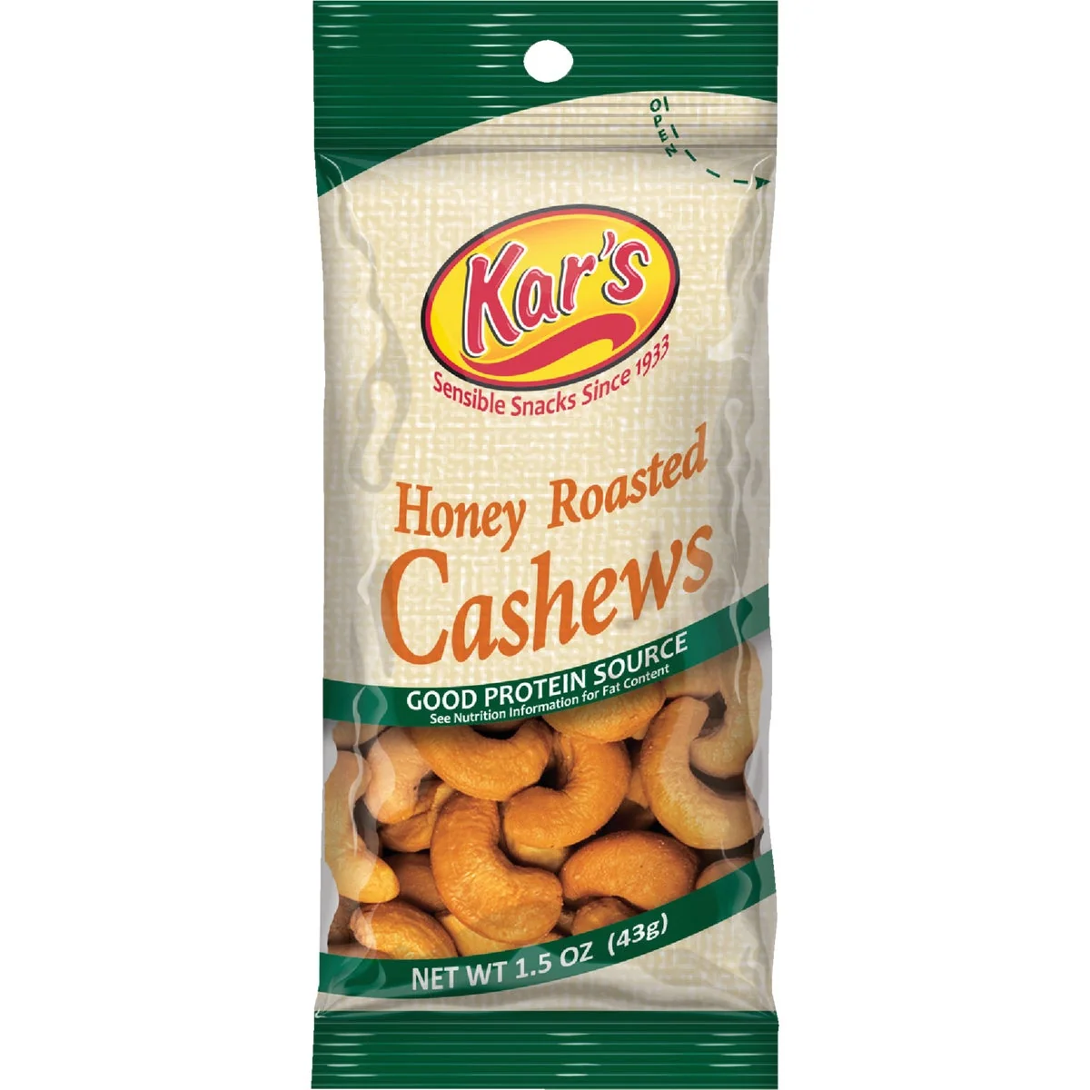 Quality Kar’s 1.5 Oz. Honey Cashew Nuts High-Quality