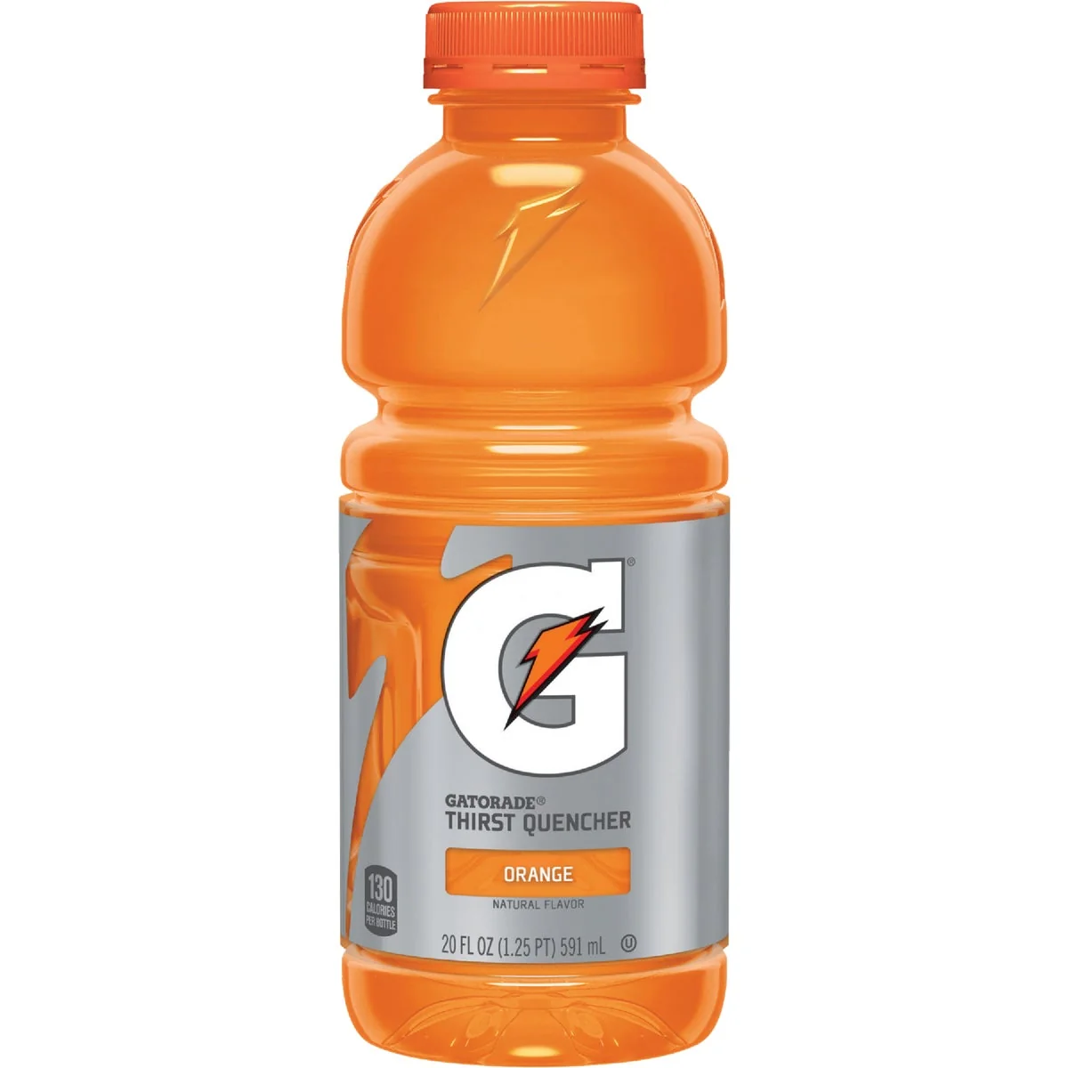 Fast Gatorade 20 Oz. Orange Wide Mouth Thirst Quencher Drink 24-Pack Green
