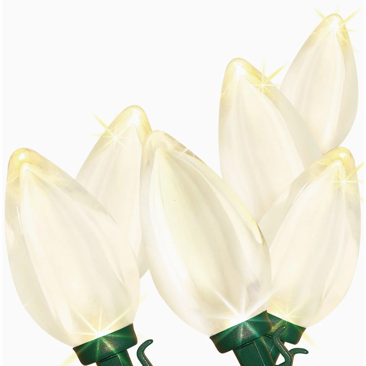 Selected Super Bright Warm White 25-Bulb C9 LED String Light Set with Green Wire Healthy