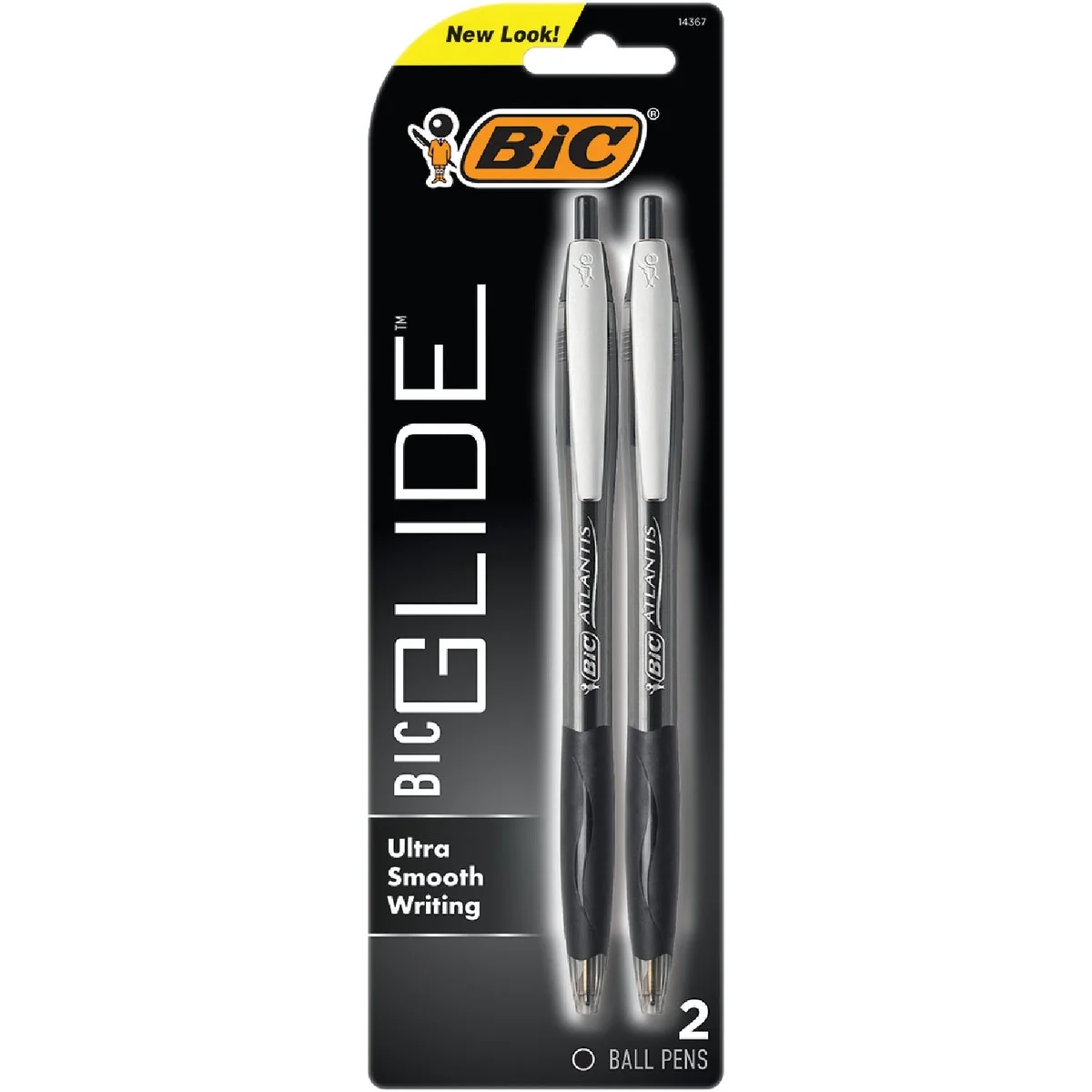Healthy Bic Atlantis Medium Point Black Ball Point Pen 2-Pack Carefully Designed
