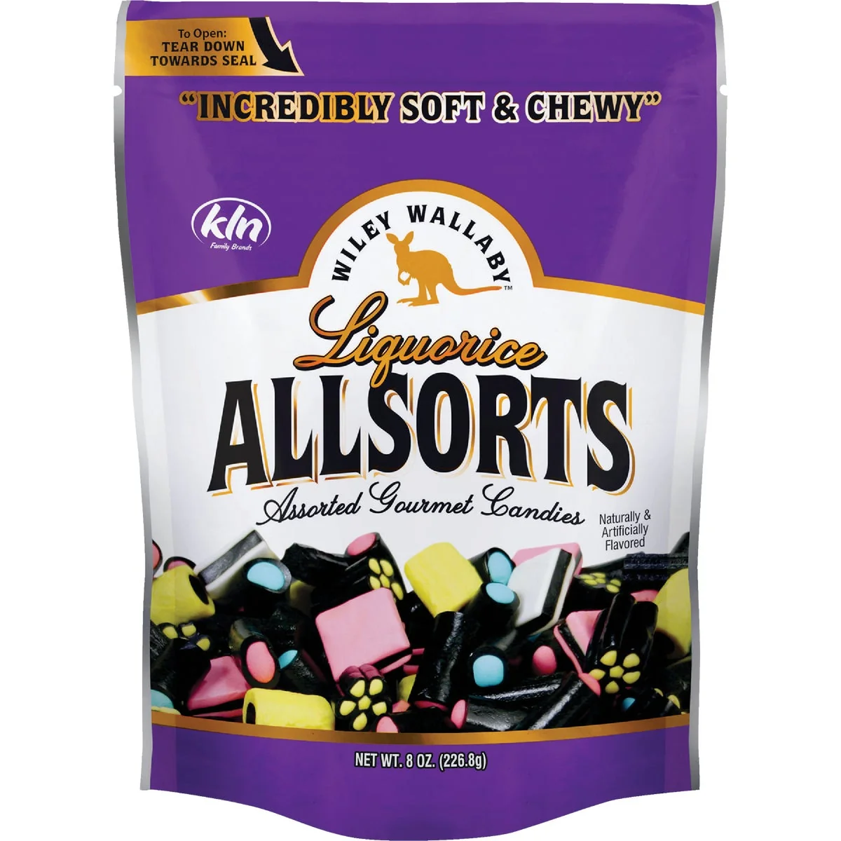 Solid Wiley Wallaby Assorted Liquorice Flavors 8 Oz. Candy Modern