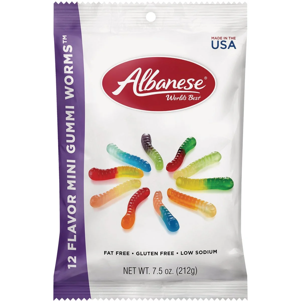 Artisan Albanese 12-Flavor 7.5 Oz. Gummi Worms Environmentally Friendly