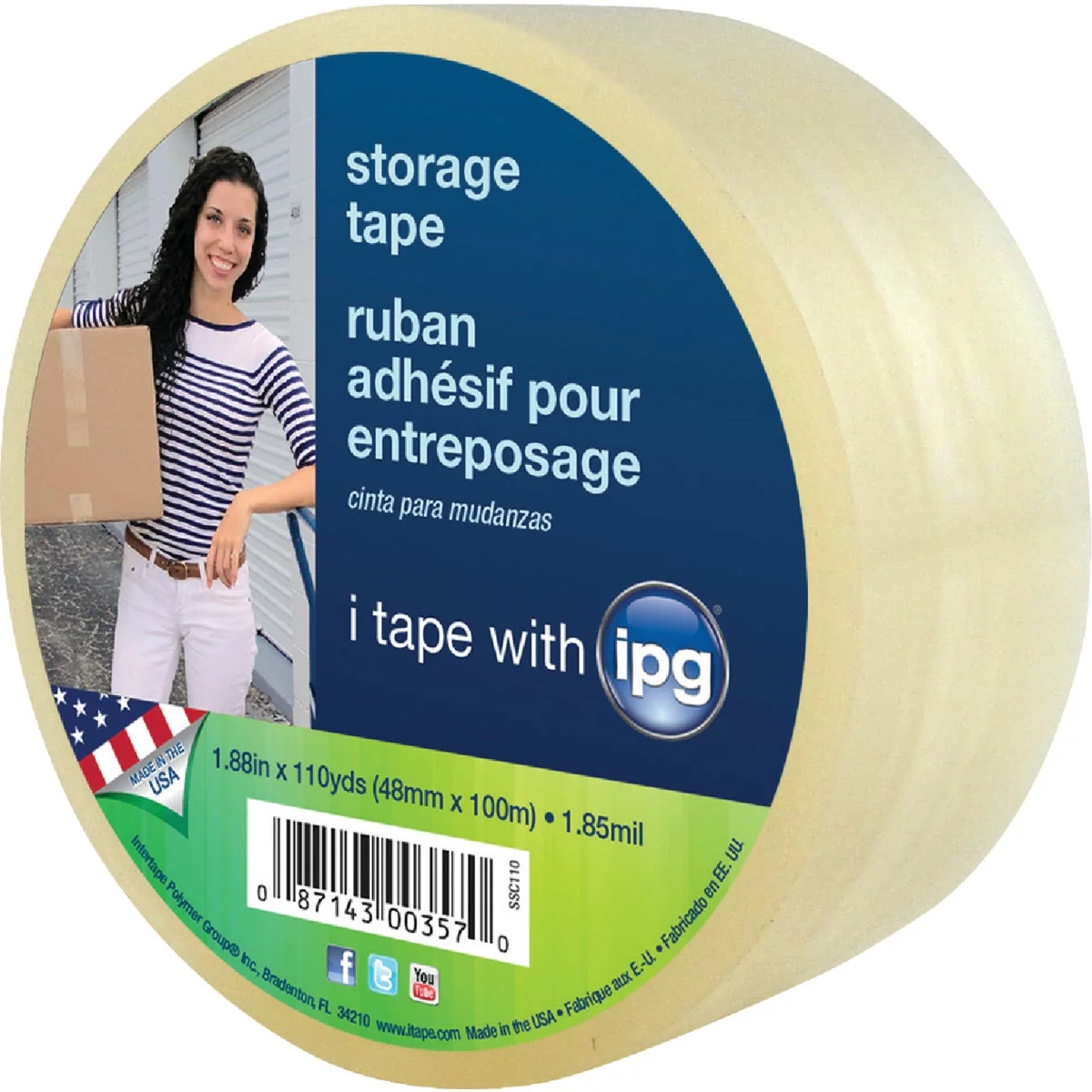 Clean IPG 2 In. x 55 Yd. Clear Film Carton Sealing Tape Traditional