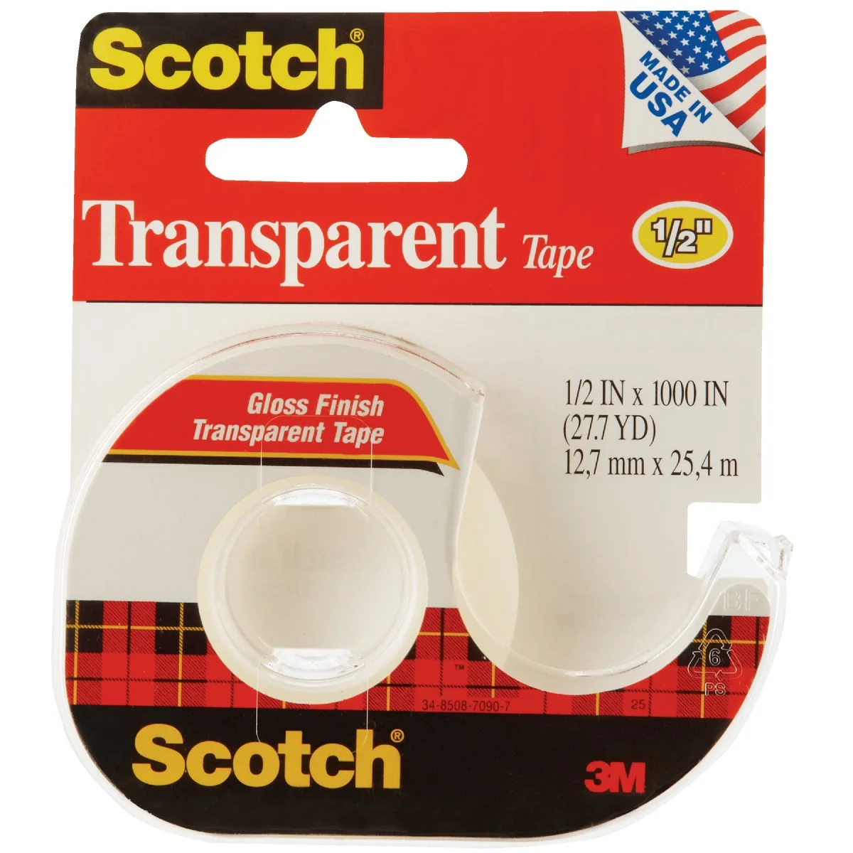 Quality 3M Scotch 1 2 In. x 1000 In. Transparent Tape Fine