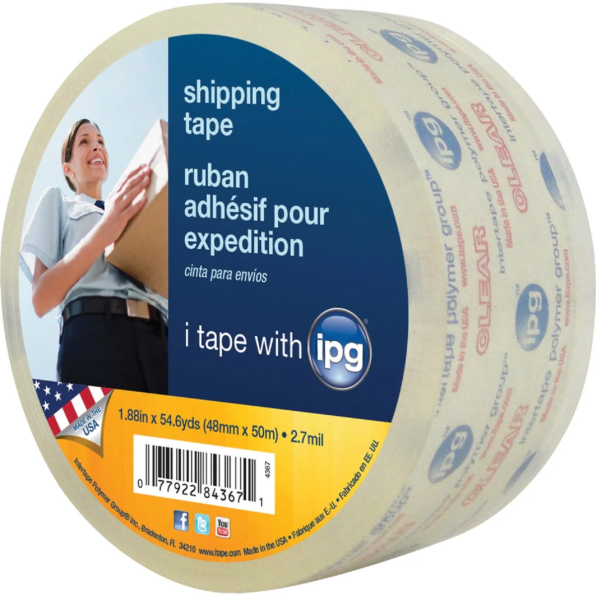 Crafted IPG 1.88 In. x 54.6 Yd. Clear Sealing Tape Superior