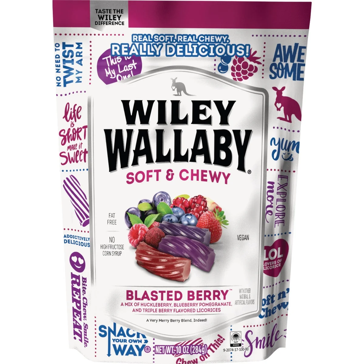 Luxury Wiley Wallaby Blasted Berry Liquorice 10 Oz. Candy Contemporary