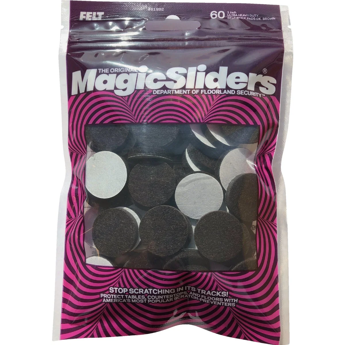 Soft Sliders 1 In. Dark Brown Felt Pads 60-Count First-Class