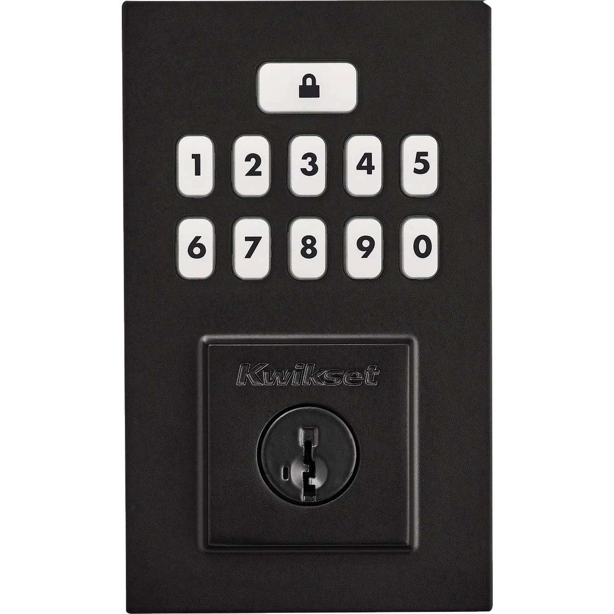 Modern Kwikset Signature Series Contemporary SmartCode Matte Black Electronic Deadbolt Smooth