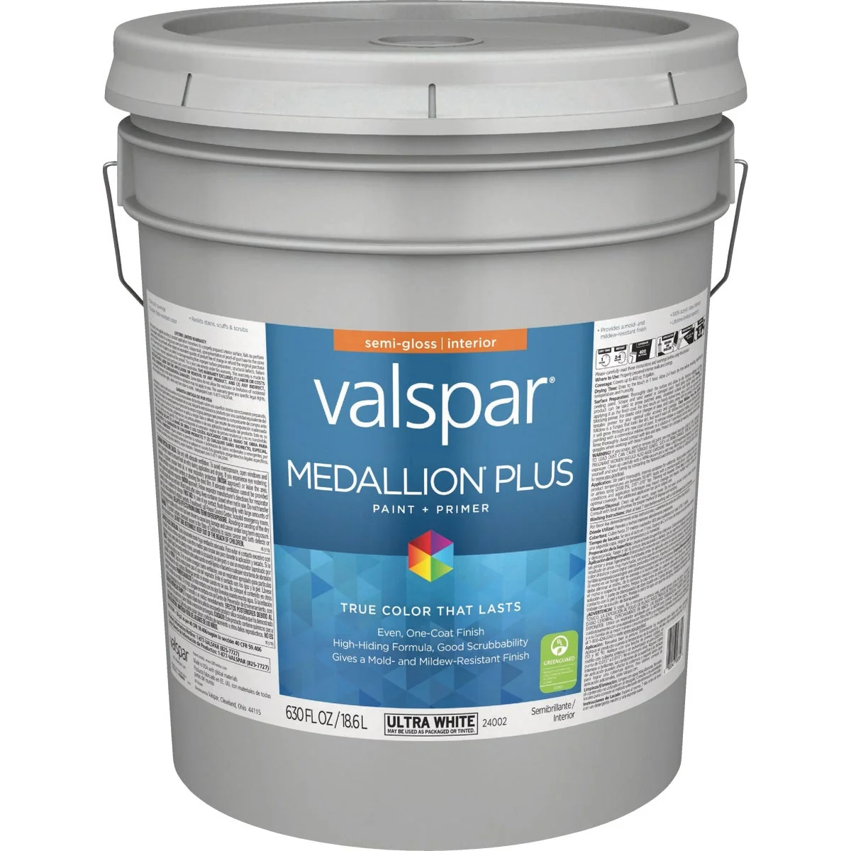 Prestigious Valspar Medallion Plus Premium Paint Primer Semi-Gloss Interior Paint Ultra White 5 Gal. Specialty