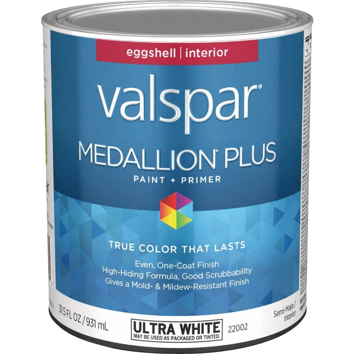 Smooth Valspar Medallion Plus Premium Paint Primer Eggshell Interior Paint Ultra White 1 Qt. Fine