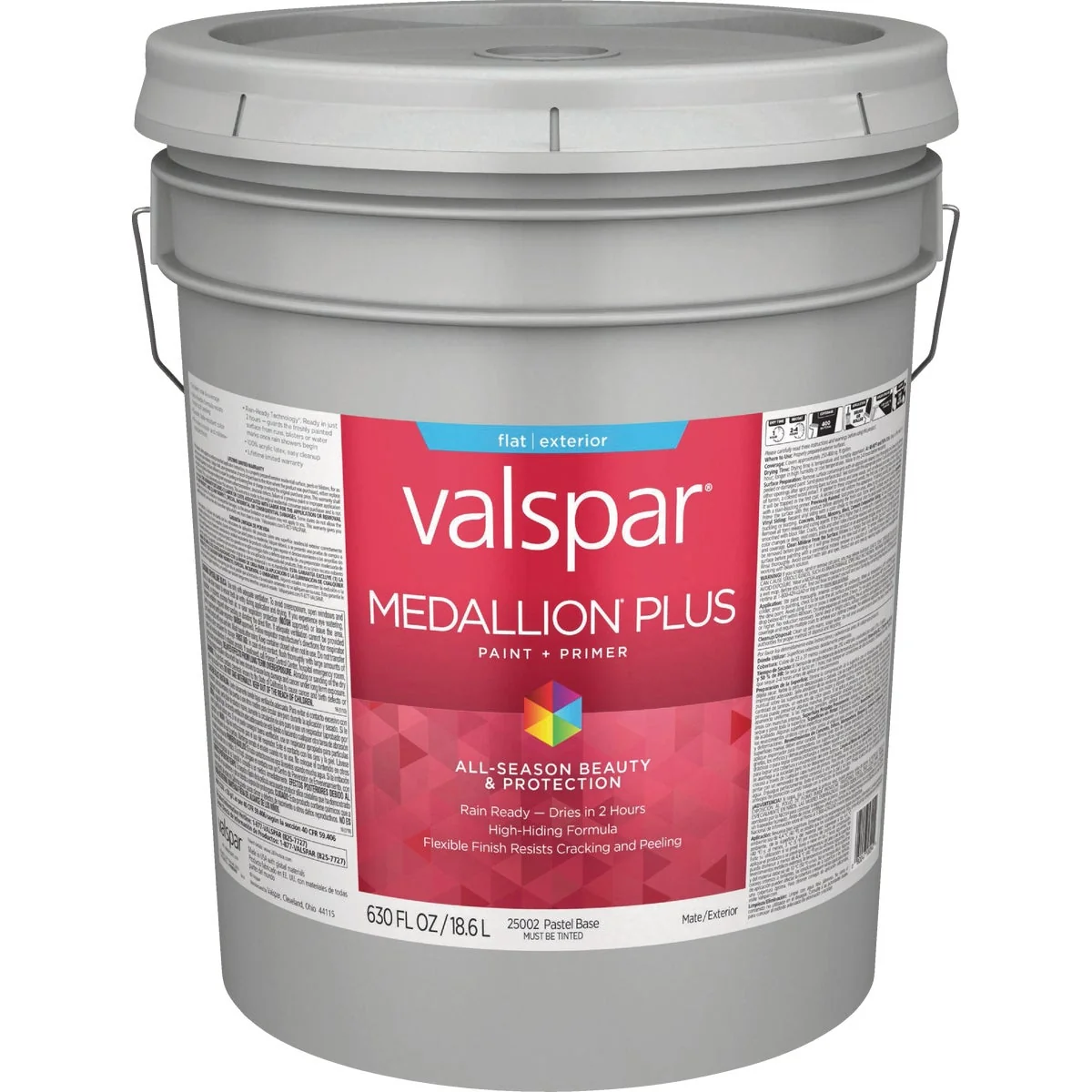 Specialty Valspar Medallion Plus Premium Paint Primer Flat Exterior Paint Pastel Base 5 Gal. Easy-to-Use