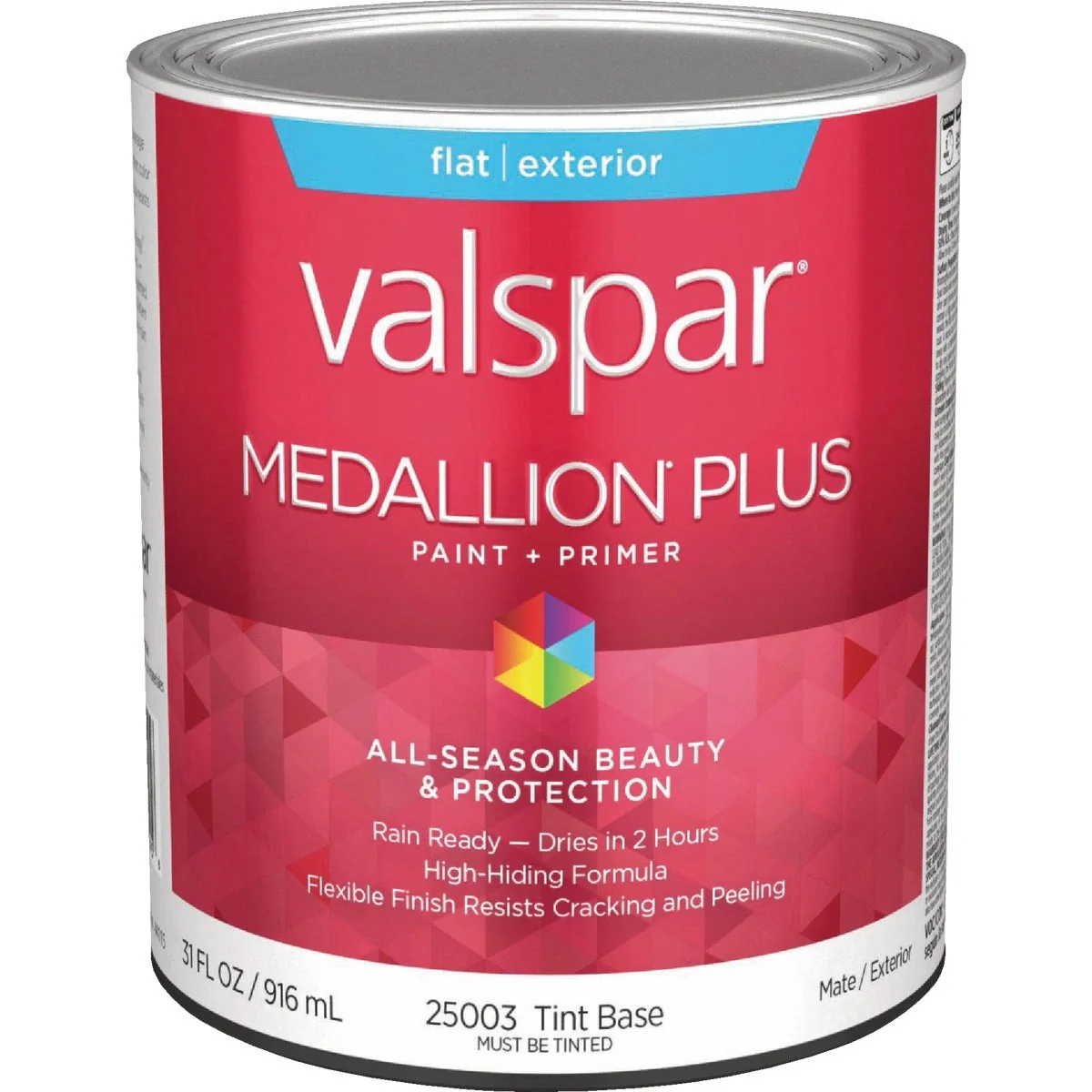 Solid Valspar Medallion Plus Premium Paint Primer Flat Exterior Paint Tint Base 1 Qt. User-Friendly