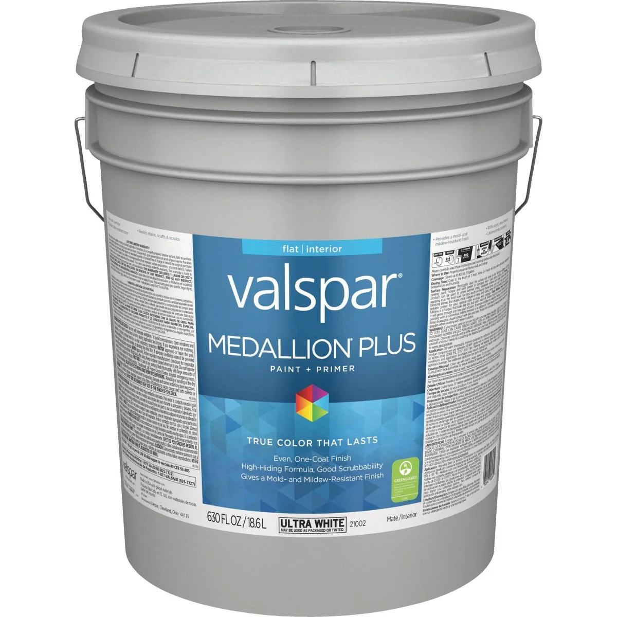 Proven Valspar Medallion Plus Premium Paint Primer Flat Interior Paint Ultra White 5 Gal. Authentic