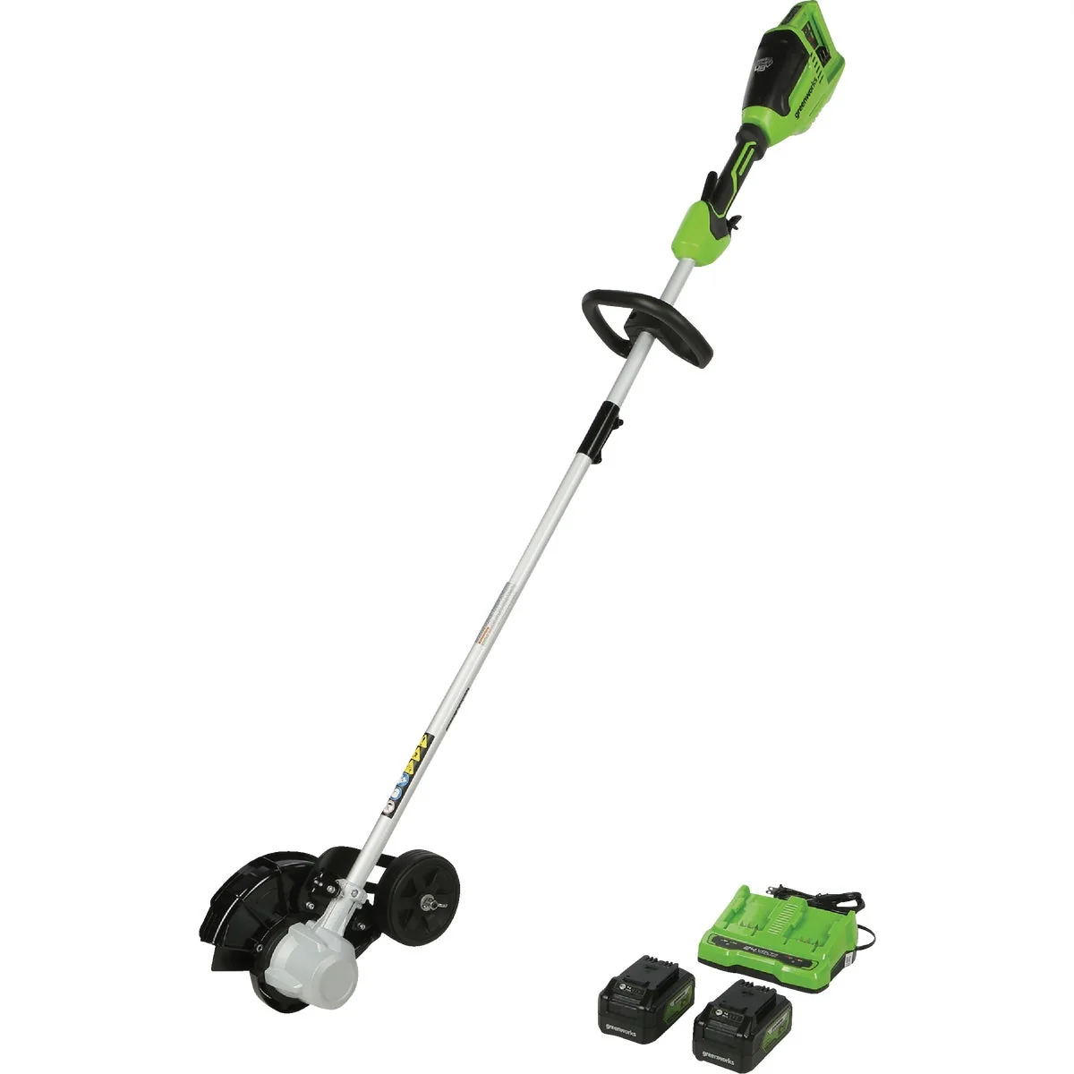 Environmentally Friendly Greenworks 48V 2X24V 8 In. Brushless Cordless Edger with 4.0 Ah Battery Charger Eco-Friendly