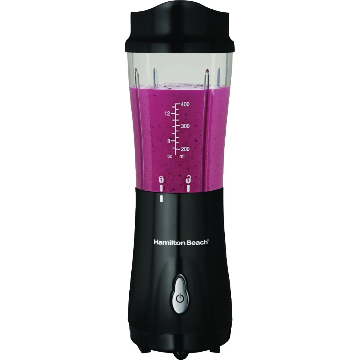 Modern Hamilton Beach 14 Oz. Black Personal Blender with Travel Lid Effective