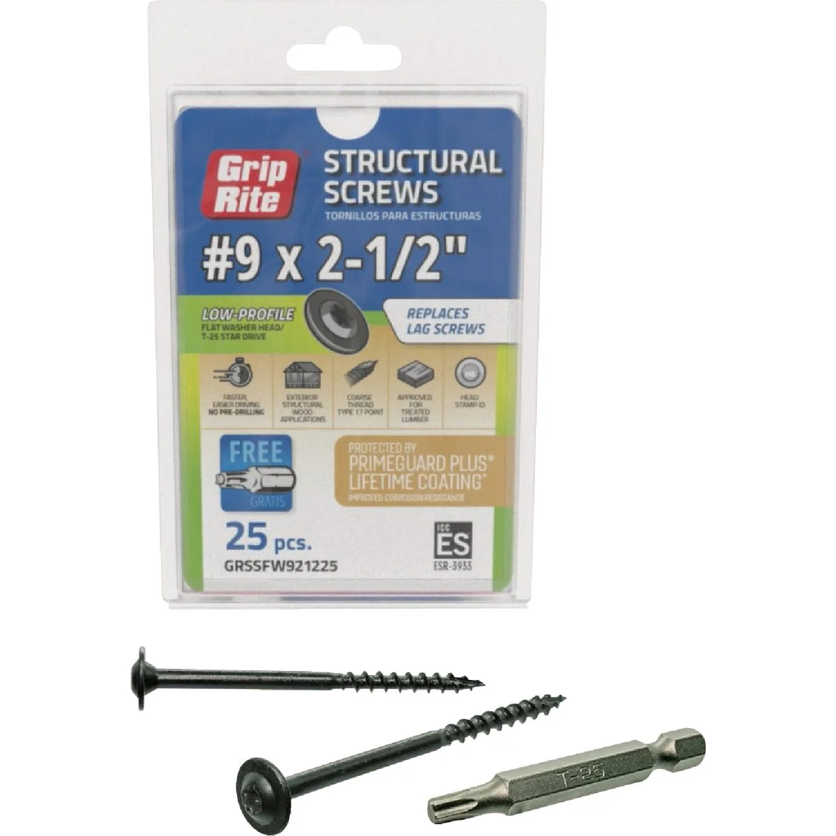 Trendy Grip-Rite PrimeGuard Plus 9 x 2.5 In. Flat Washer Head Structure Screw 25-Count Smart