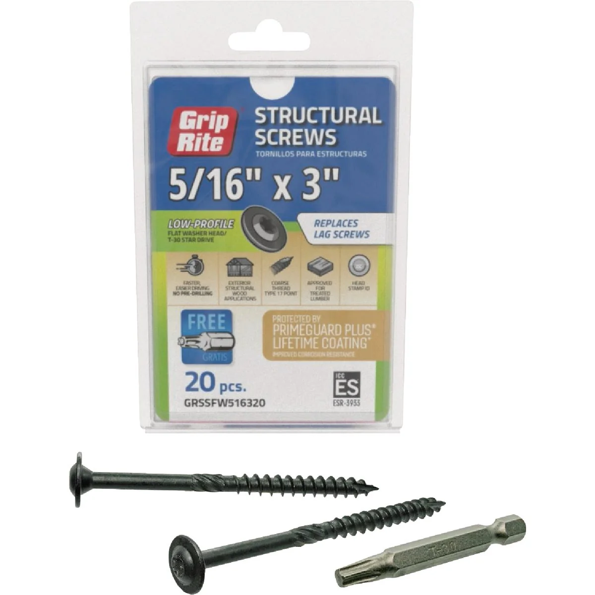 Luxury Grip-Rite PrimeGuard Plus 5 16 In. x 3 In. Flat Washer Head Structure Screw 20-Count Modern