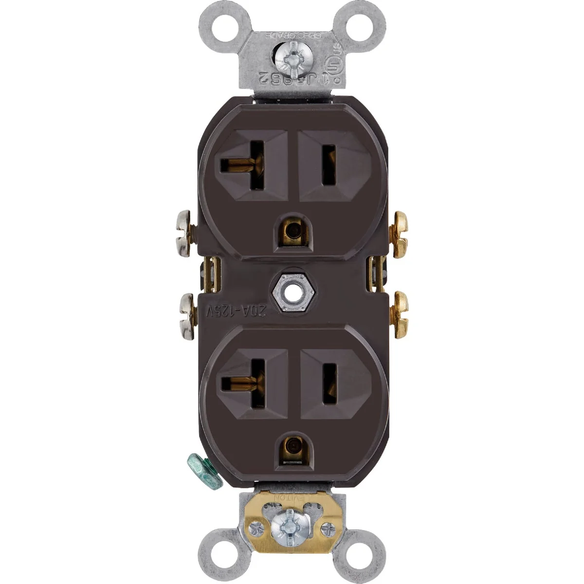 Premium Leviton 20A Brown Commercial Grade 5-20R Combination Side Back Wire Duplex Outlet Stylish