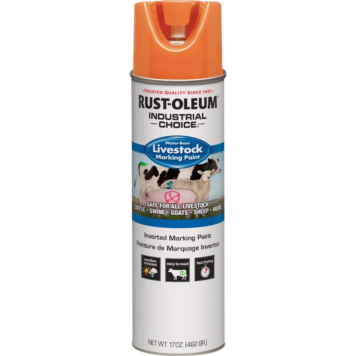 Casual Rust-Oleum Industrial Choice 17 Oz. Fluorescent Orange Livestock Marking Paint Classic