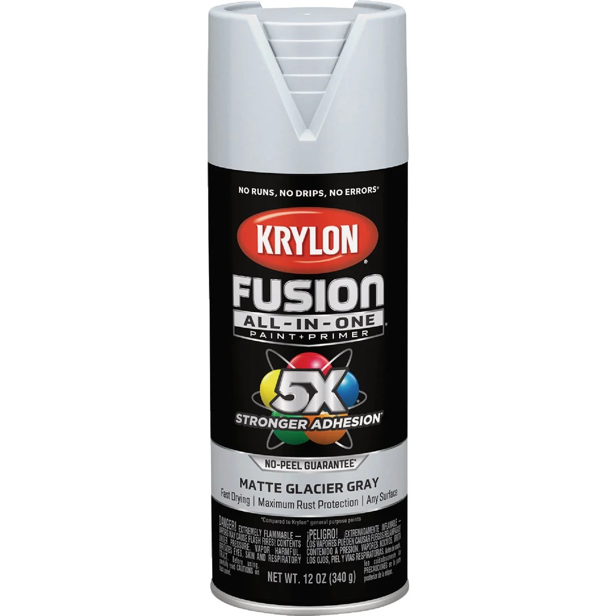 Powerful Krylon Fusion All-In-One 12 Oz. Matte Spray Paint Glacier Gray Minimalist