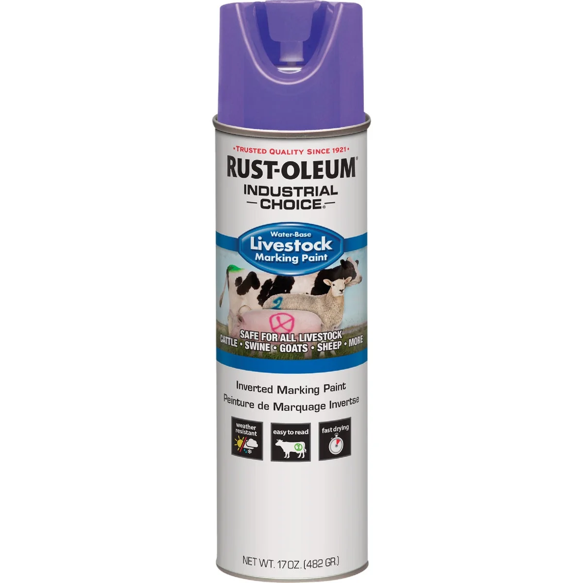 Proven Rust-Oleum Industrial Choice 17 Oz. Fluorescent Purple Livestock Marking Paint Convenient