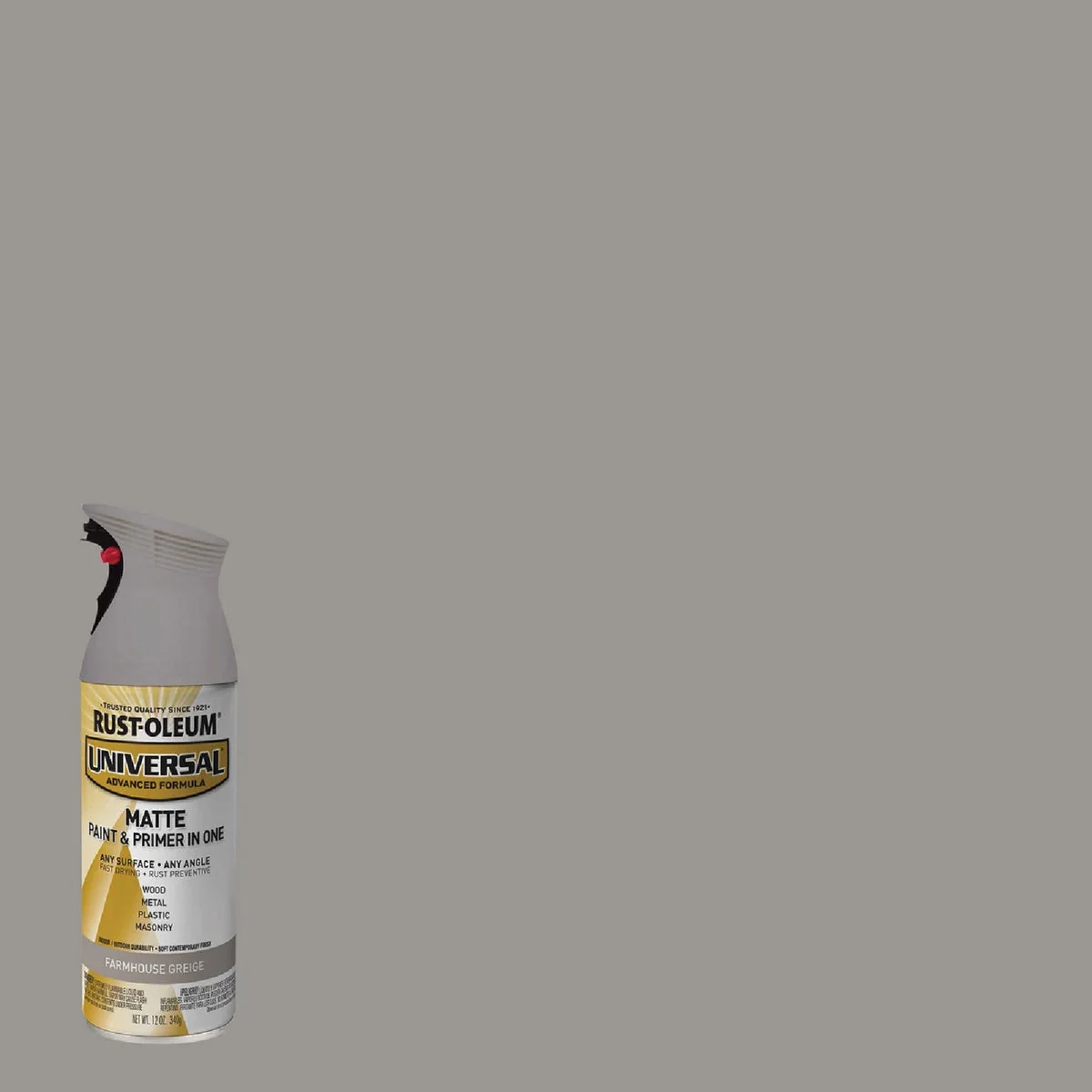 User-Friendly Rust-Oleum Universal 12 Oz. Matte Farmhouse Greige Enamel Spray Paint Stylish