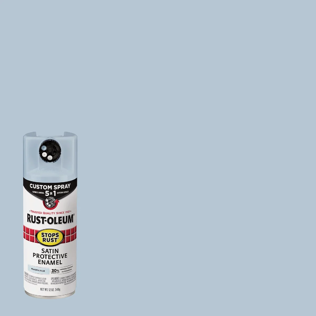 Consistent Rust-Oleum Stops Rust 12 Oz. Custom Spray 5 in 1 Satin Spray Paint Peaceful Blue Powerful