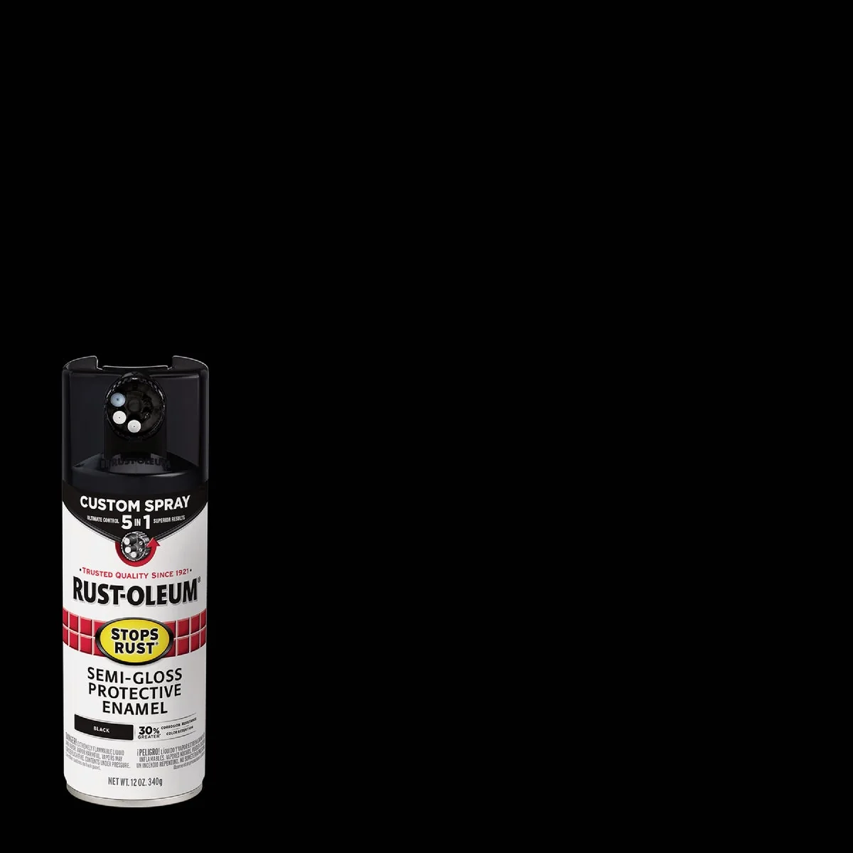 Natural Rust-Oleum Stops Rust 12 Oz. Custom Spray 5 in 1 Semi-Gloss Spray Paint Black Environmentally Friendly