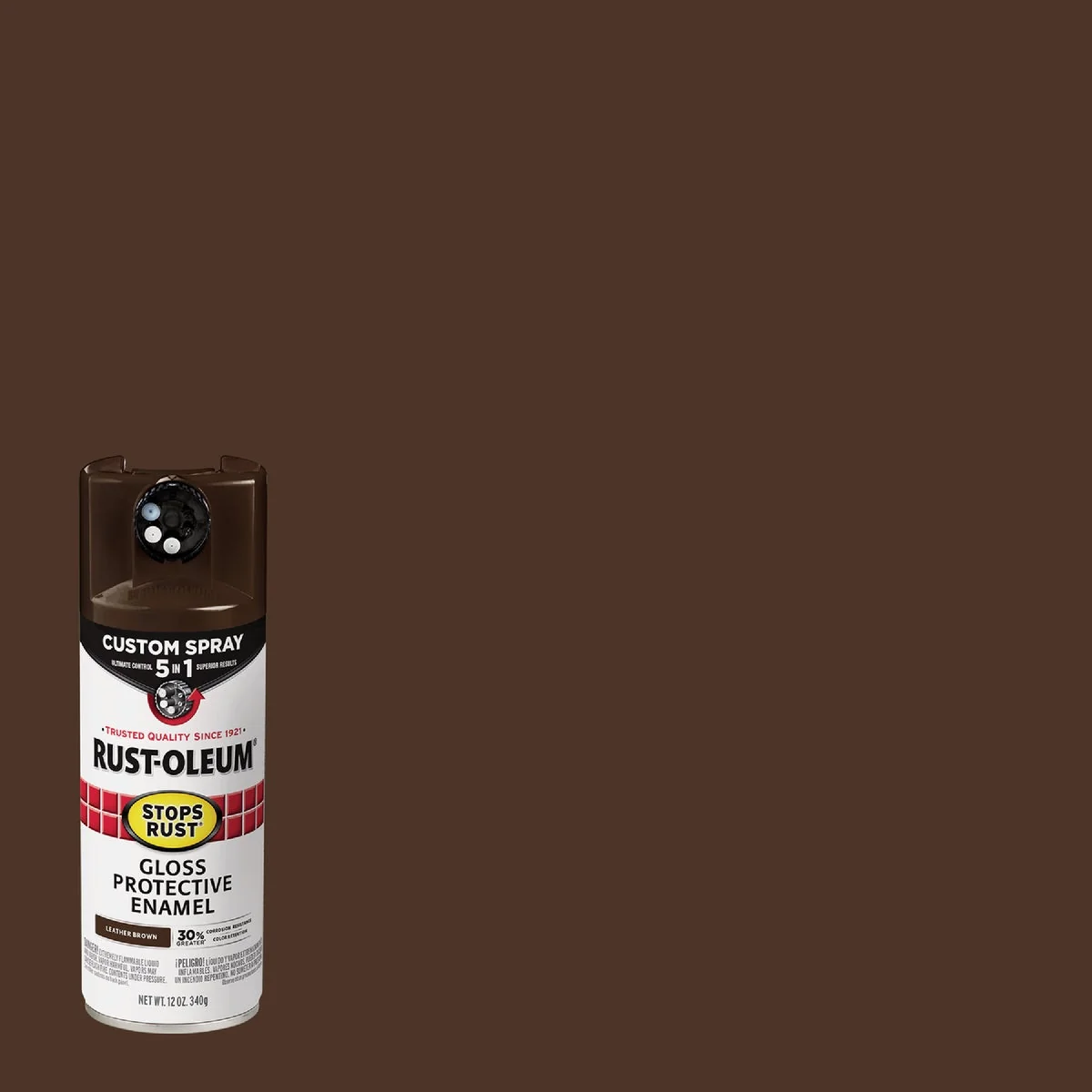 Comfortable Rust-Oleum Stops Rust 12 Oz. Custom Spray 5 in 1 Gloss Spray Paint Leather Brown Modern