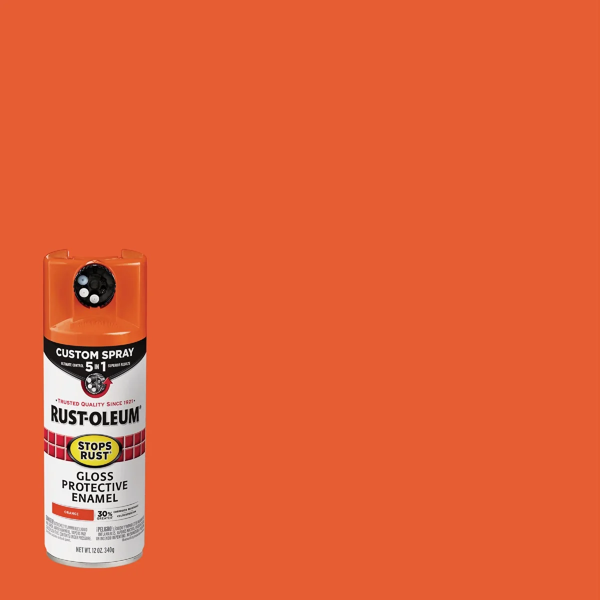 Healthy Rust-Oleum Stops Rust 12 Oz. Custom Spray 5 in 1 Gloss Spray Paint Orange User-Friendly