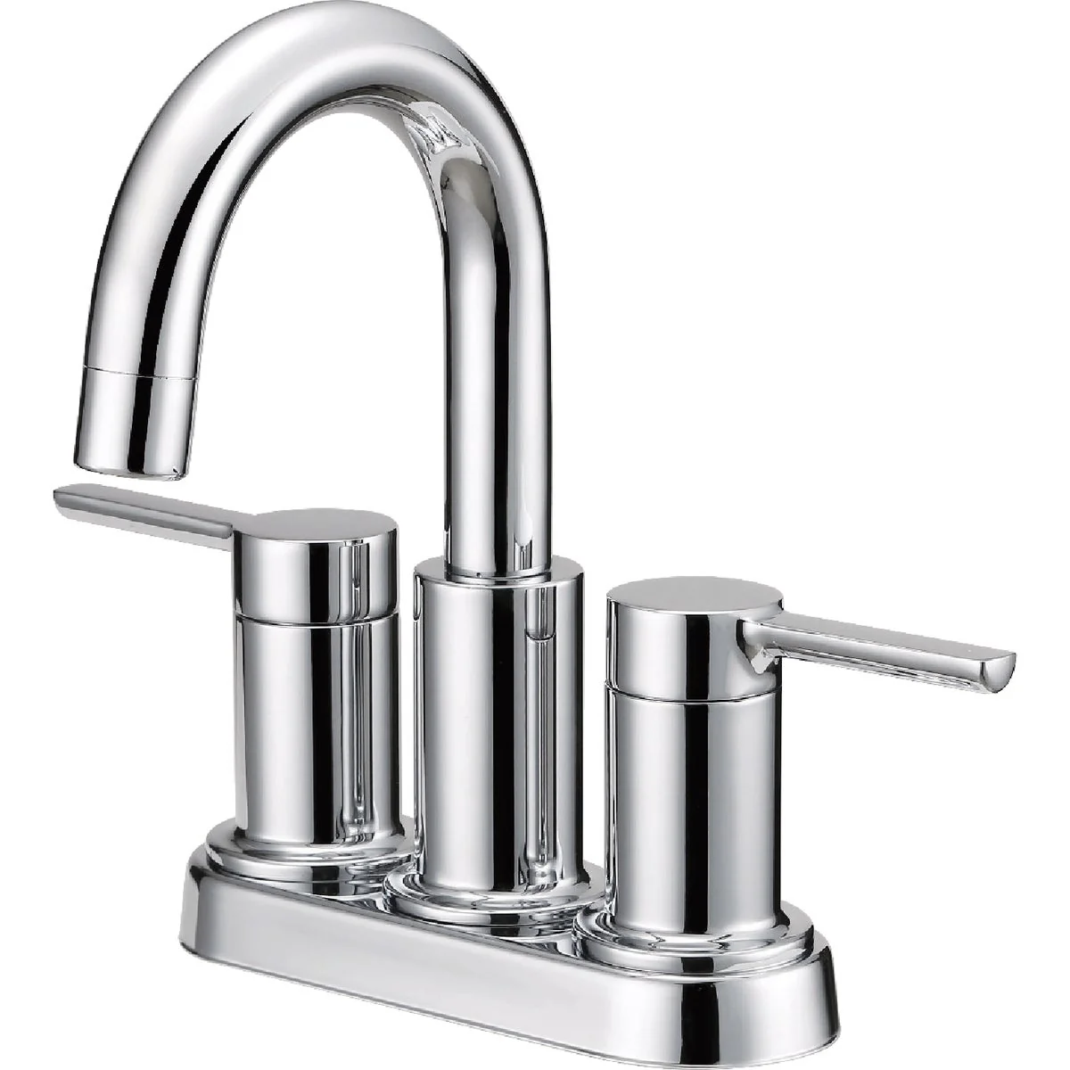 Powerful Home Impressions Chromel 2-Straight Handle Lever 4 In. Centerset Bathroom Faucet with Pop-Up World-Class